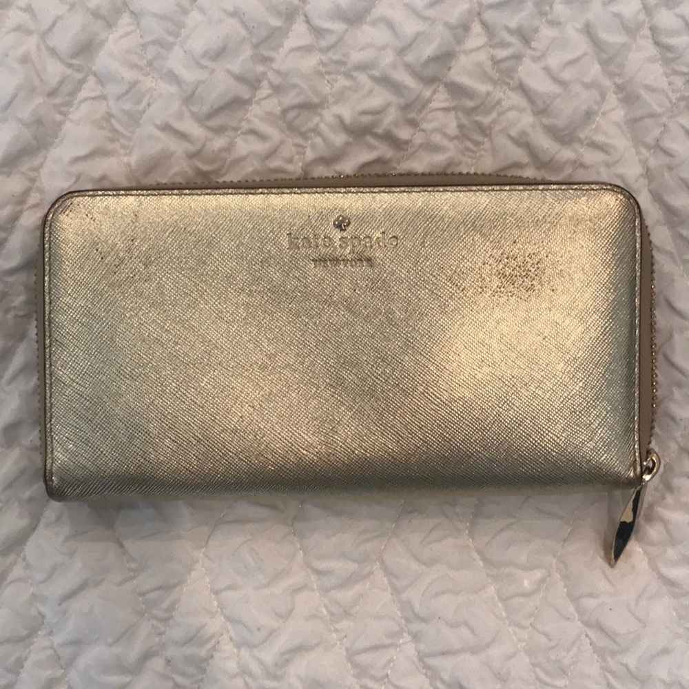 Gold Kate spade wallet